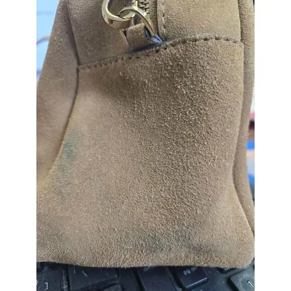 NWOT Madewell The Small Crossbody Suede Bag Tawny Khaki - Picture 4 of 4